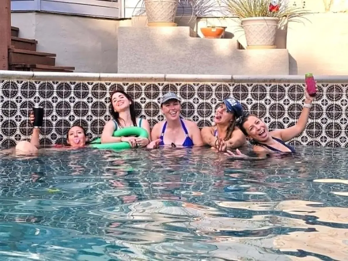 4th of July pool party celebration — parade photo backdrop
