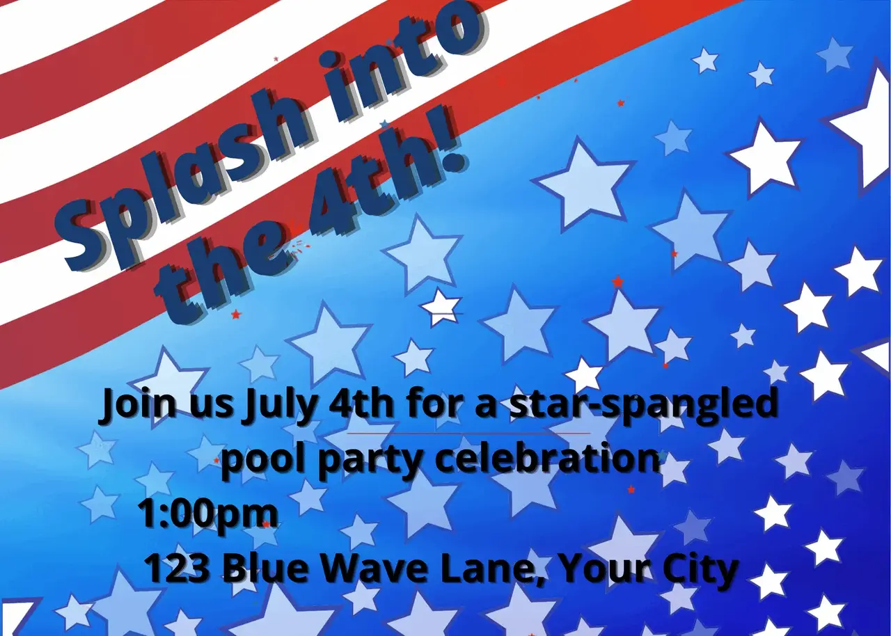 Splash into the 4th — Pool Party Invitation Set
