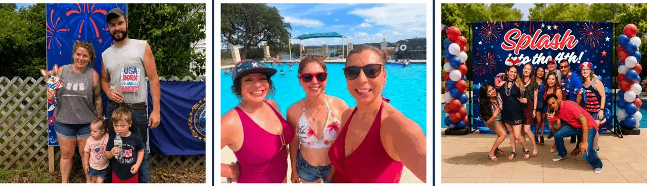4th of July Pool Party — grilling, pool floats, and friends celebrating
