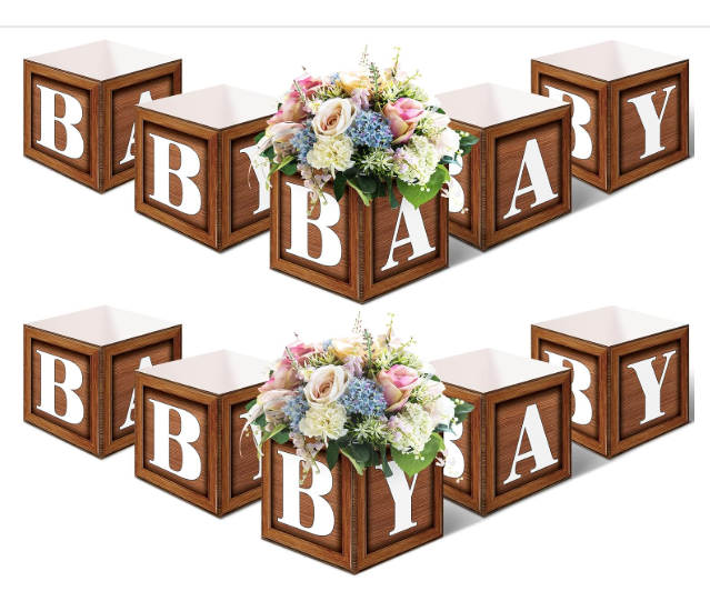 Clear BABY letter balloon block boxes