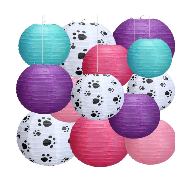 Paw print paper lanterns