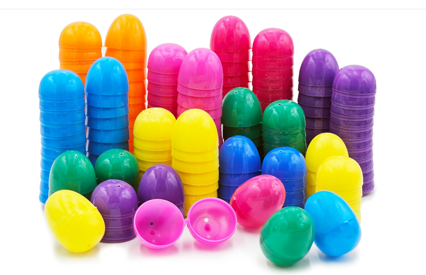 Colorful plastic Easter eggs