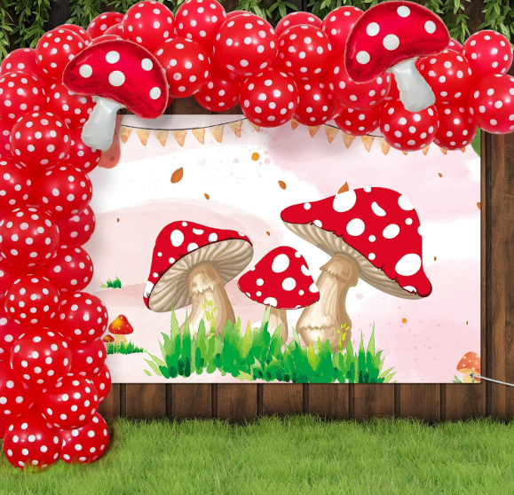 Mushroom balloon arch