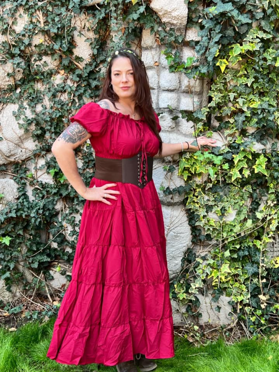Real enchanted forest party — guests in fairy costumes at outdoor woodland dinner