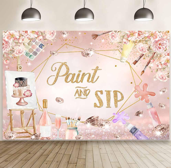 Paint and Sip backdrop