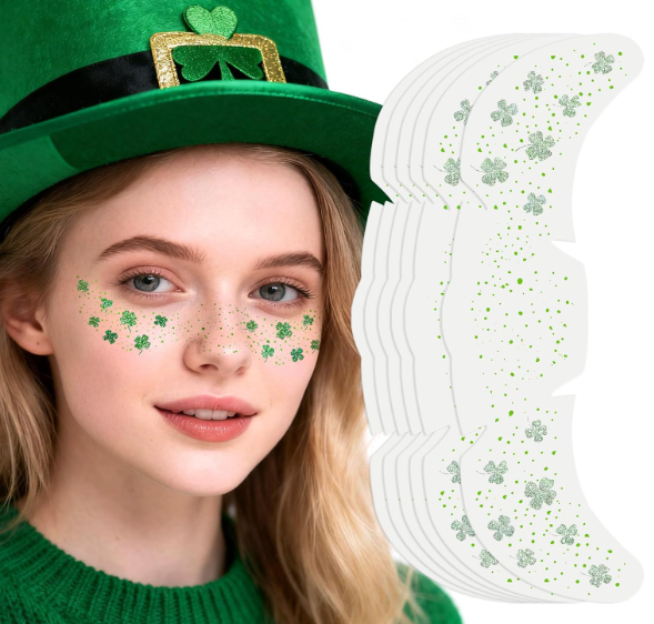 128-piece green balloon arch garland kit with lucky shamrock clover and rainbow foil balloons