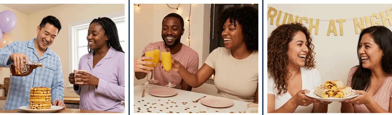 Breakfast for Dinner Party — gallery of food and table settings