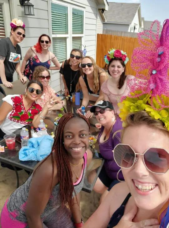 Real Cinco de Mayo party — group with flower crowns and margaritas