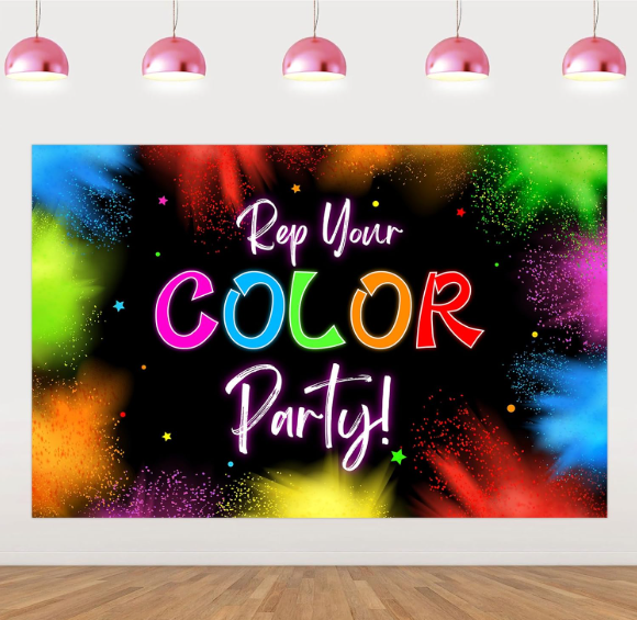Rep Your Color Party Backdrop Banner 3x5ft