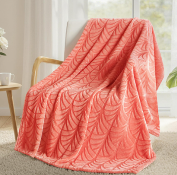 Coral throw blanket