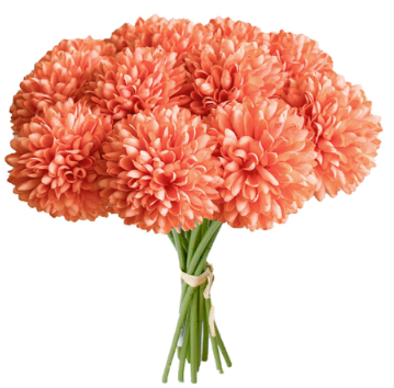 Coral Chrysanthemum Artificial Mums Flowers for table centerpiece