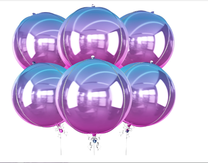 Gradient purple foil balloons