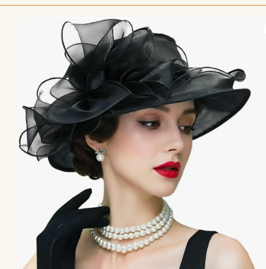 Women's organza cloche bowler church fascinator hat