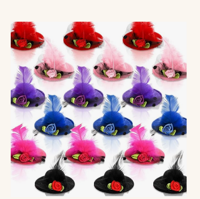 18 mini hat clips tea party fascinator hair barrettes