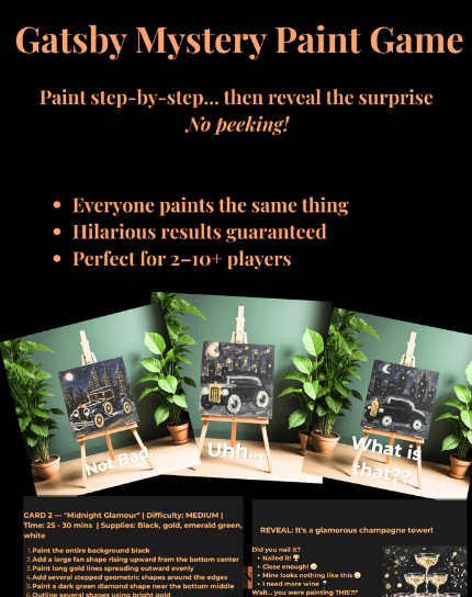 Gatsby Mystery Paint Game — Instant Download