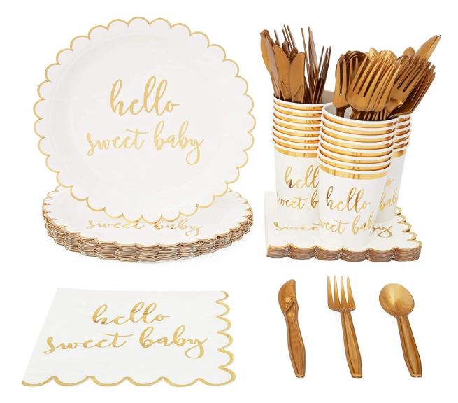 Baby Shower DIY Bodysuit Set 126pcs Blank Onesies with Markers