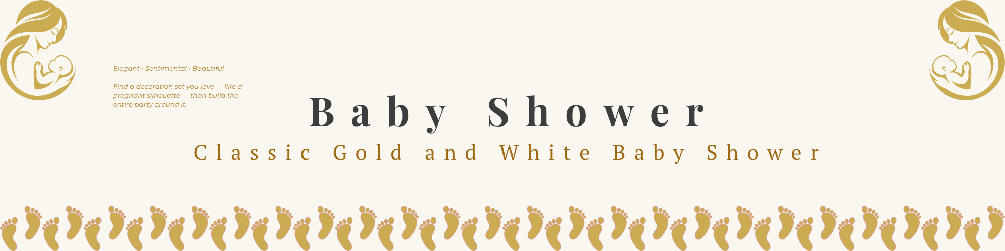 Baby Shower — Classic Gold & White Baby Shower