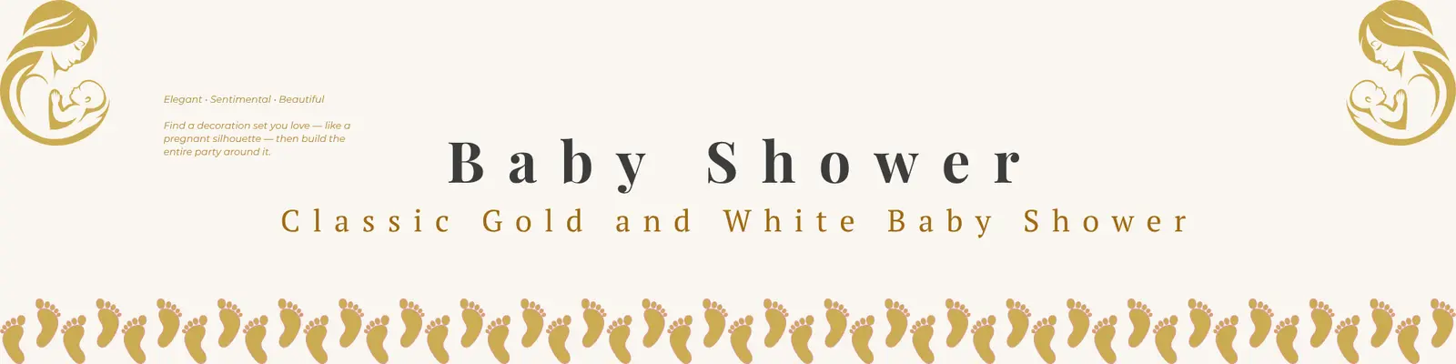 Baby Shower — Classic Gold & White Baby Shower