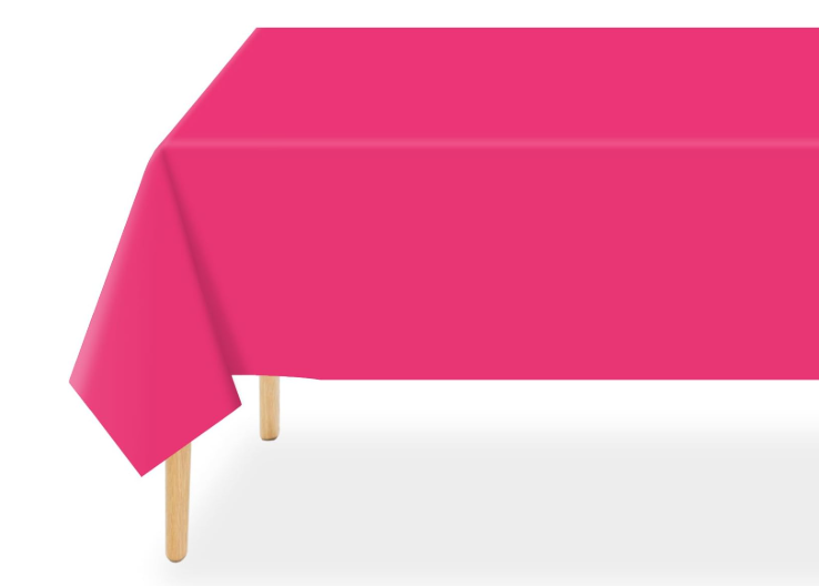 Hot pink disposable plastic tablecloth 2-pack 54x108 inch