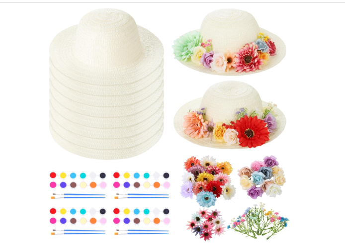 DIY straw hat decorating kit