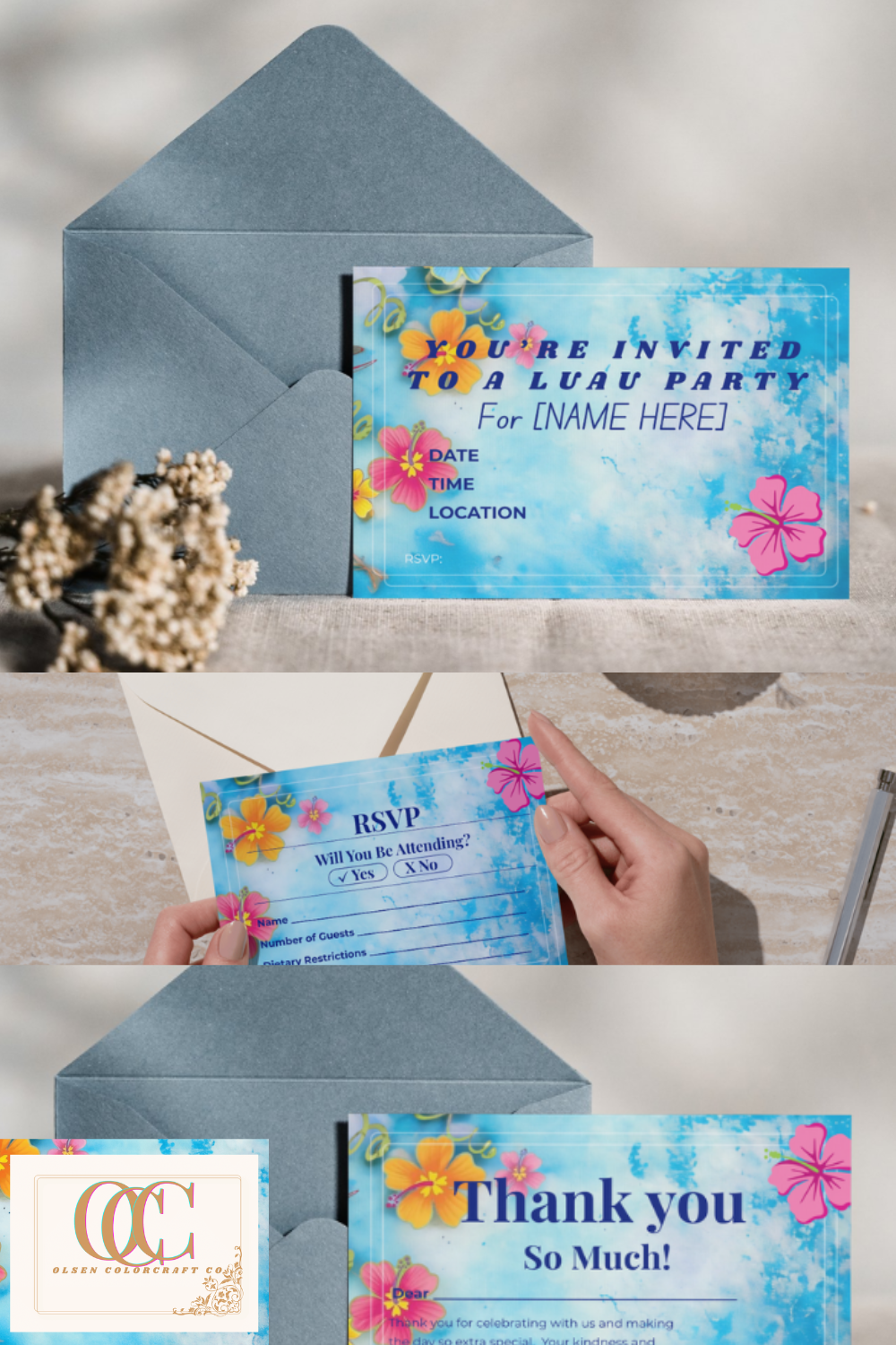 Tropical Luau Party Invitation — Aloha theme design