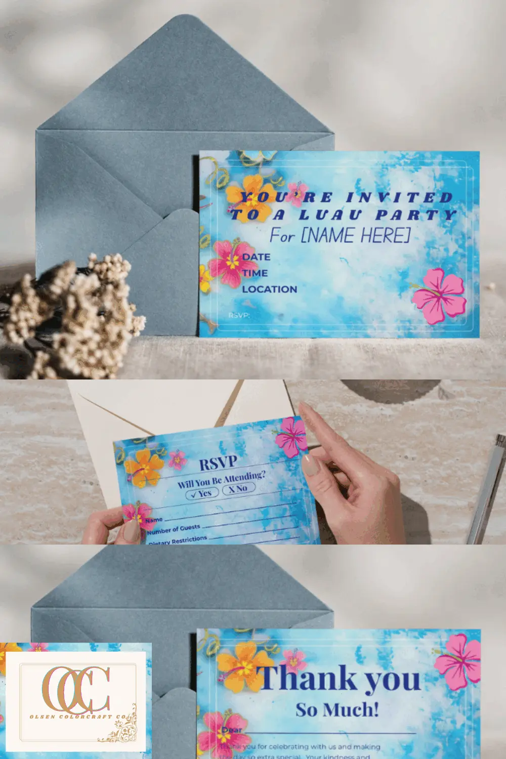 Tropical Luau Party Invitation — Aloha theme design