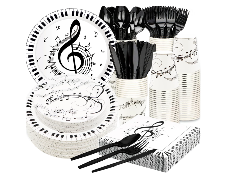 Music notes party tableware set