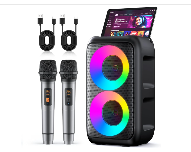 Karaoke machine with wireless microphones