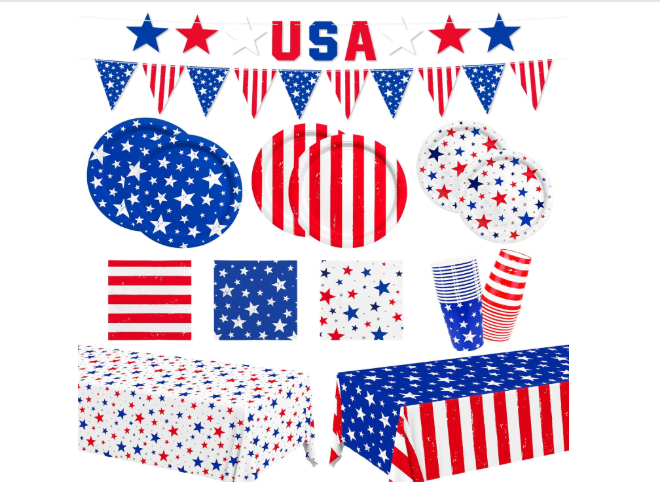 Patriotic Party Supplies Set β 24 Guests