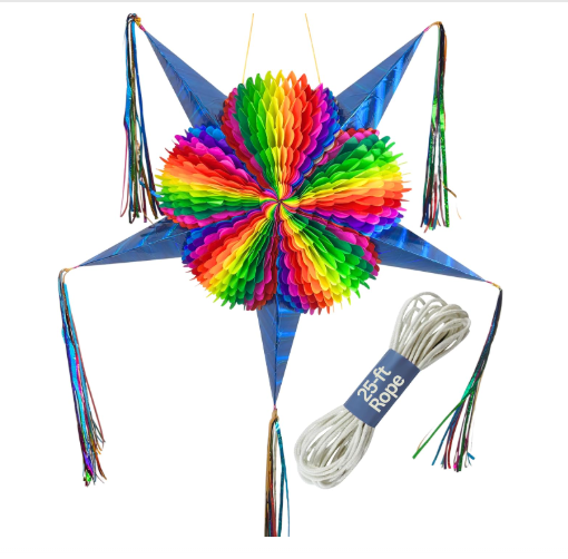 Star piñata with rope