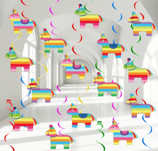 30 Pcs Piñata Theme Hanging Swirl Garland Banner