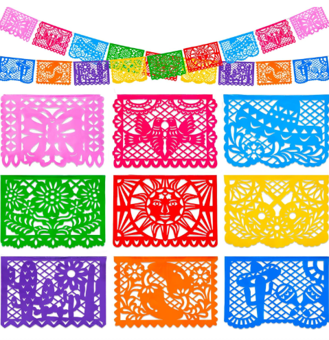 18 Ft Papel Picado Fiesta Party Banner — Colorful Hanging Decor