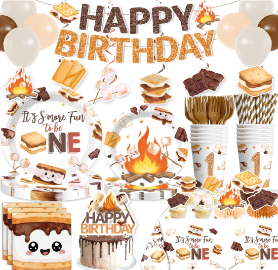 It's S'more Fun to be One — Birthday Party Tableware Set