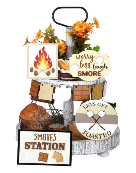 S'mores tiered tray decor