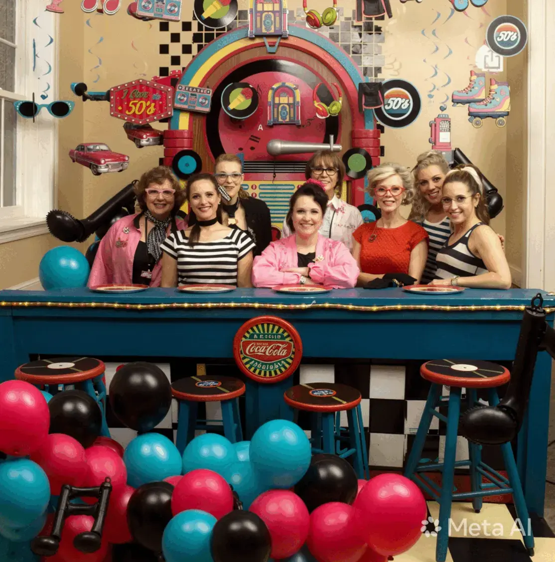 Sock Hop party — dancing at a 1950s themed event